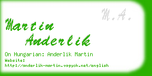 martin anderlik business card